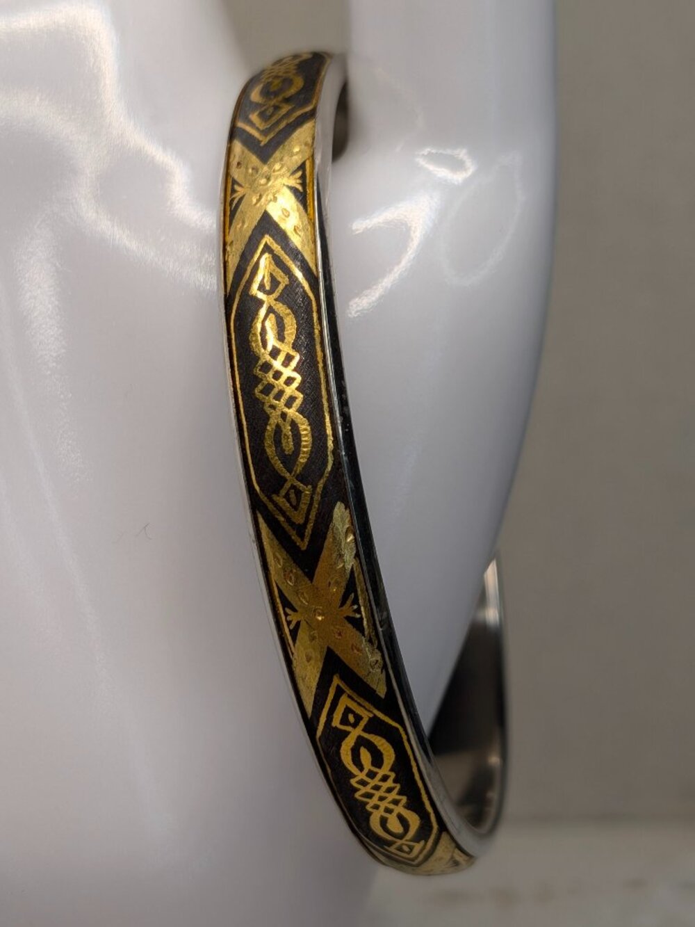 Vintage Damascene Bangle Bracelet